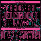 Custom Black Pink-Teal Abstract Fragment Art Sublimation Soccer Uniform Jersey