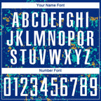 Custom Royal Old Gold-Aqua Abstract Fragment Art Sublimation Soccer Uniform Jersey