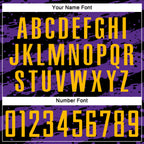 Custom Black Gold-Purple Splash Sublimation Soccer Uniform Jersey