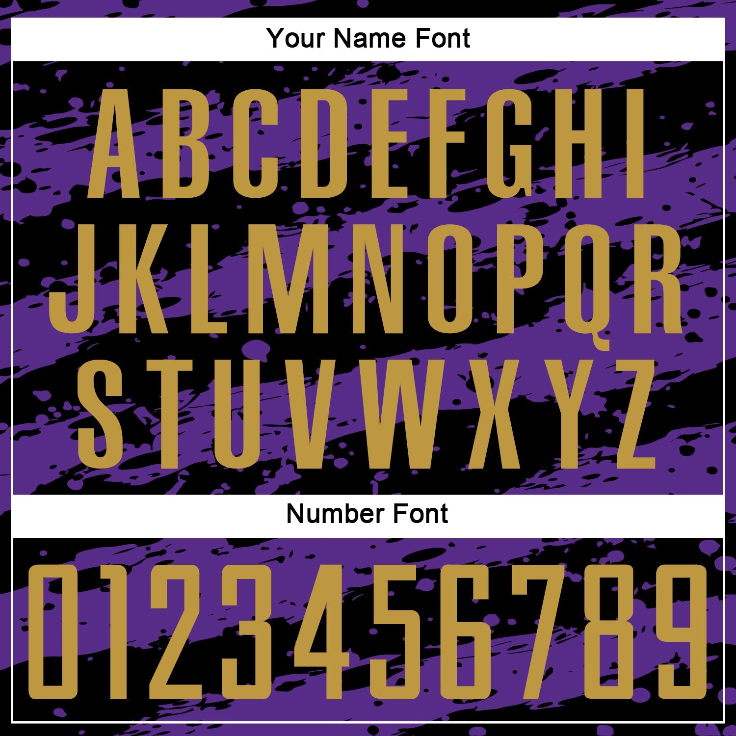 Custom Black Old Gold-Purple Splash Sublimation Soccer Uniform Jersey