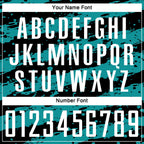 Custom Black White-Teal Splash Sublimation Soccer Uniform Jersey