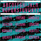 Custom Black Pink-Teal Splash Sublimation Soccer Uniform Jersey