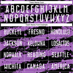 Custom Black White-Medium Purple Splash Sublimation Soccer Uniform Jersey