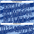 Custom Royal Light Blue-White Splash Sublimation Soccer Uniform Jersey