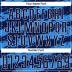 Custom Navy Powder Blue-White Splash Sublimation Soccer Uniform Jersey