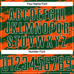 Custom Green Orange-White Splash Sublimation Soccer Uniform Jersey