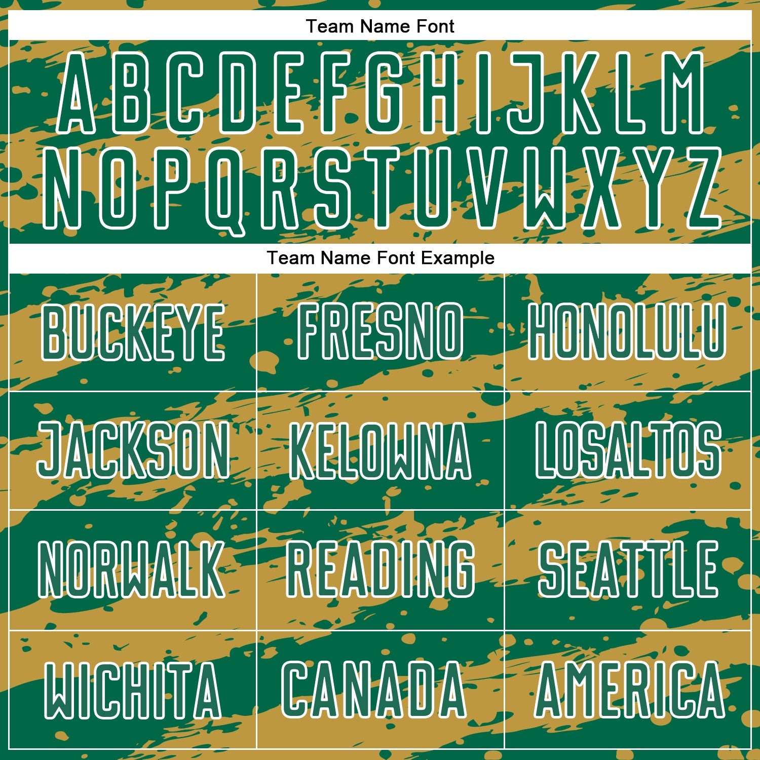 Custom Kelly Green Old Gold-White Splash Sublimation Soccer Uniform Jersey