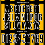 Custom Black Gold-White Line Sublimation Soccer Uniform Jersey