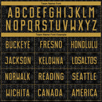 Custom Black Old Gold Geometric Shapes Sublimation Soccer Uniform Jersey