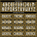 Custom Old Gold White-Black Geometric Shapes Sublimation Soccer Uniform Jersey