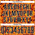 Custom Black Gold-White Flame Sublimation Soccer Uniform Jersey