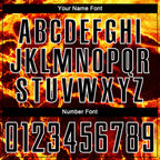 Custom Black Gold-White Flame Sublimation Soccer Uniform Jersey