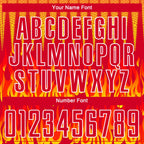 Custom Red Yellow-White Flame Sublimation Soccer Uniform Jersey