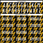 Custom Black White-Gold Zigzag Shape Sublimation Soccer Uniform Jersey