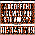 Custom Black White-Orange Zigzag Shape Sublimation Soccer Uniform Jersey