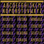 Custom Black Old Gold-Purple Zigzag Shape Sublimation Soccer Uniform Jersey