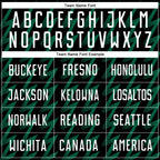 Custom Black White-Kelly Green Zigzag Shape Sublimation Soccer Uniform Jersey