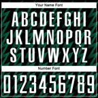 Custom Black White-Kelly Green Zigzag Shape Sublimation Soccer Uniform Jersey