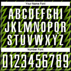 Custom Black White-Neon Green Zigzag Shape Sublimation Soccer Uniform Jersey