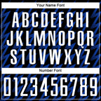 Custom Black White-Thunder Blue Zigzag Shape Sublimation Soccer Uniform Jersey