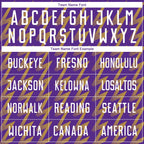 Custom Purple White-Old Gold Zigzag Shape Sublimation Soccer Uniform Jersey