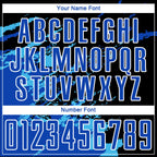 Custom Black Thunder Blue-Sky Blue Abstract Fragment Art Splash Sublimation Soccer Uniform Jersey