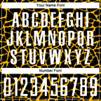 Custom Black White-Gold Abstract Network Splash Sublimation Soccer Uniform Jersey