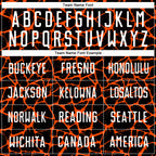 Custom Black White-Orange Abstract Network Splash Sublimation Soccer Uniform Jersey