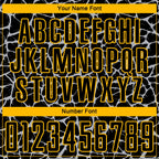 Custom Black Gray-Gold Abstract Network Splash Sublimation Soccer Uniform Jersey