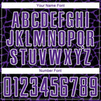 Custom Black Purple-White Abstract Network Splash Sublimation Soccer Uniform Jersey
