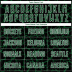 Custom Black Green-White Abstract Network Splash Sublimation Soccer Uniform Jersey