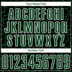 Custom Black Green-White Abstract Network Splash Sublimation Soccer Uniform Jersey