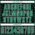 Custom Black Kelly Green-White Abstract Network Splash Sublimation Soccer Uniform Jersey