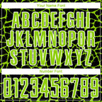 Custom Black Neon Green-White Abstract Network Splash Sublimation Soccer Uniform Jersey