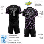 Custom Black Light Purple-White Abstract Network Splash Sublimation Soccer Uniform Jersey