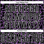 Custom Black Medium Purple-White Abstract Network Splash Sublimation Soccer Uniform Jersey