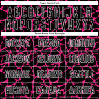 Custom Black Hot Pink-White Abstract Network Splash Sublimation Soccer Uniform Jersey