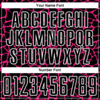 Custom Black Hot Pink-White Abstract Network Splash Sublimation Soccer Uniform Jersey