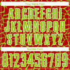Custom Red Neon Green-White Abstract Network Splash Sublimation Soccer Uniform Jersey