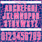 Custom Royal Pink-White Abstract Network Splash Sublimation Soccer Uniform Jersey