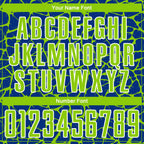 Custom Royal Neon Green-White Abstract Network Splash Sublimation Soccer Uniform Jersey