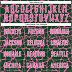 Custom Green Pink-White Abstract Network Splash Sublimation Soccer Uniform Jersey