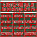Custom Red Kelly Green-White Line Sublimation Soccer Uniform Jersey
