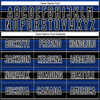 Custom Black Thunder Blue-White Geometric Shapes And Line Sublimation Soccer Uniform Jersey