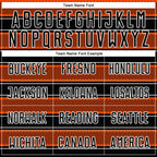 Custom Black Orange-White Geometric Shapes And Line Sublimation Soccer Uniform Jersey