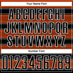 Custom Black Orange-White Geometric Shapes And Line Sublimation Soccer Uniform Jersey