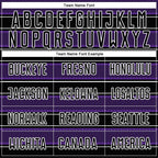 Custom Black Purple-White Geometric Shapes And Line Sublimation Soccer Uniform Jersey