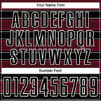 Custom Black Crimson-White Geometric Shapes And Line Sublimation Soccer Uniform Jersey