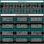 Custom Black Teal-White Geometric Shapes And Line Sublimation Soccer Uniform Jersey