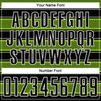 Custom Black Neon Green-White Geometric Shapes And Line Sublimation Soccer Uniform Jersey
